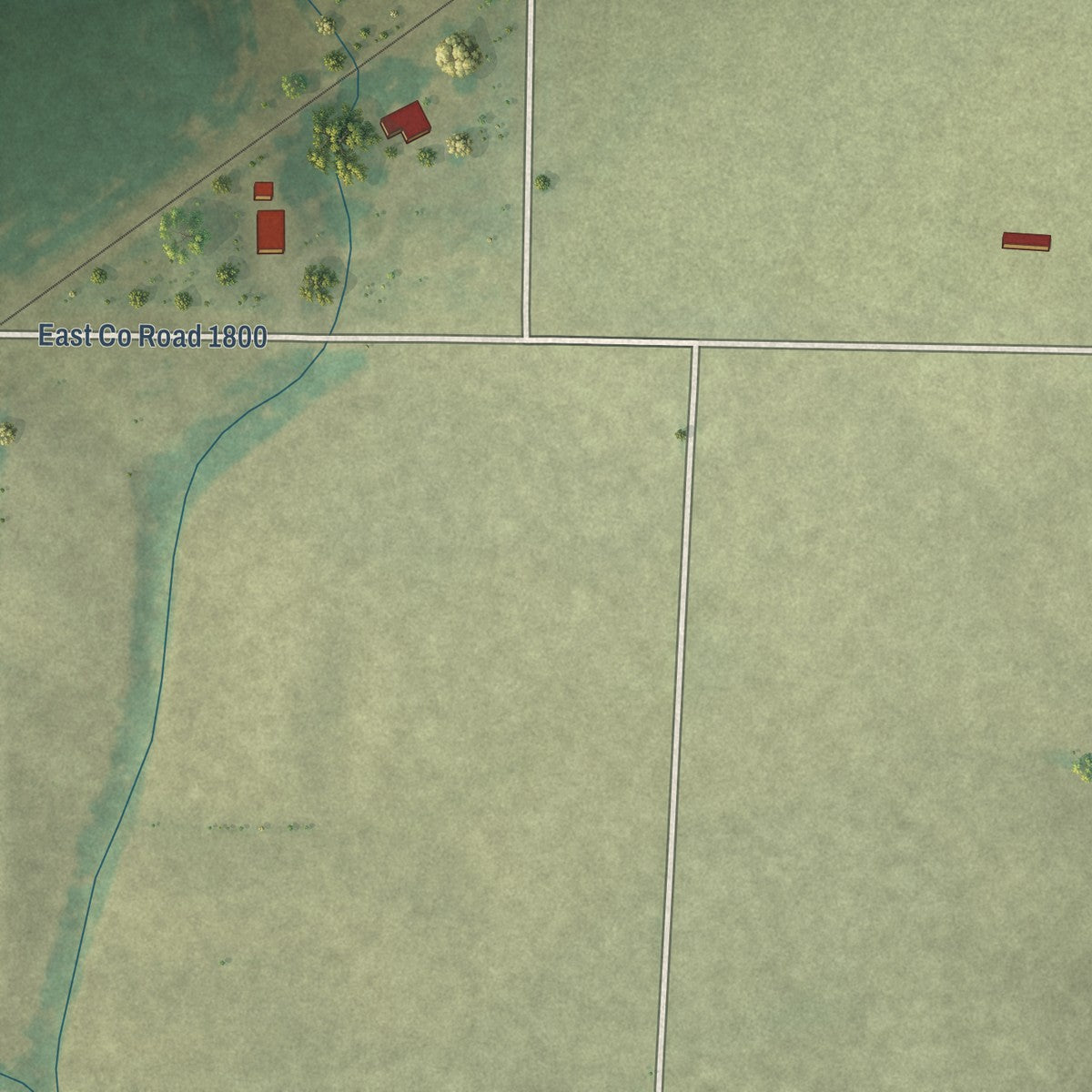 Second close-up of the map of Ferris, Illinois print showing more streets and buildings