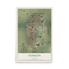 Map of Flanagan, Illinois, 12 x 18 inch unframed archival matte print