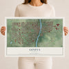 Map of Geneva, Illinois, 12 x 18 inch unframed archival matte print
