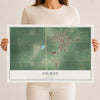 Map of Gilman, Illinois, 12 x 18 inch unframed archival matte print