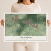 Map of Glenwood, Illinois, 12 x 18 inch unframed archival matte print