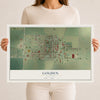 Map of Golden, Illinois, 12 x 18 inch unframed archival matte print