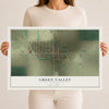 Map of Green Valley, Illinois, 12 x 18 inch unframed archival matte print