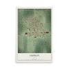 Map of Gridley, Illinois, 12 x 18 inch unframed archival matte print