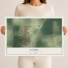 Map of Hamel, Illinois, 12 x 18 inch unframed archival matte print