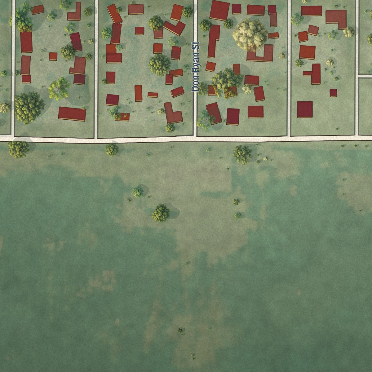 Second close-up of the map of Hammond, Illinois print showing more streets and buildings