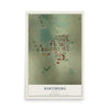 Map of Hartsburg, Illinois, 12 x 18 inch unframed archival matte print