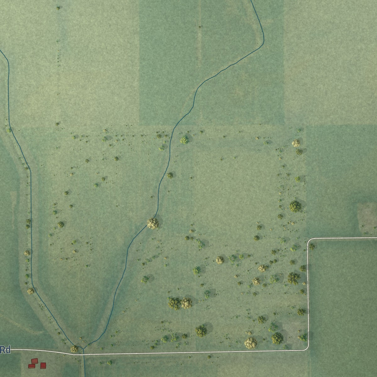 Second close-up of the map of Hillcrest, Illinois print showing more streets and buildings