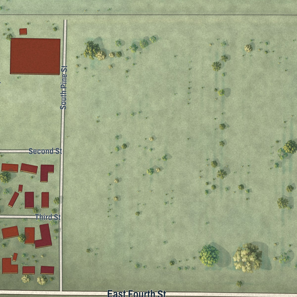 Second close-up of the map of Hoffman, Illinois print showing more streets and buildings