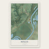 Hollis, Illinois map print, the full design