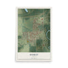 Map of Hurst, Illinois, 12 x 18 inch unframed archival matte print