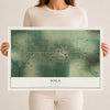 Map of Iola, Illinois, 12 x 18 inch unframed archival matte print
