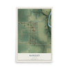 Map of Kangley, Illinois, 12 x 18 inch unframed archival matte print