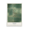 Map of Keenes, Illinois, 12 x 18 inch unframed archival matte print