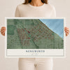 Map of Kenilworth, Illinois, 12 x 18 inch unframed archival matte print