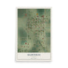 Map of Kilbourne, Illinois, 12 x 18 inch unframed archival matte print