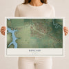 Map of Kincaid, Illinois, 12 x 18 inch unframed archival matte print
