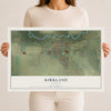Map of Kirkland, Illinois, 12 x 18 inch unframed archival matte print