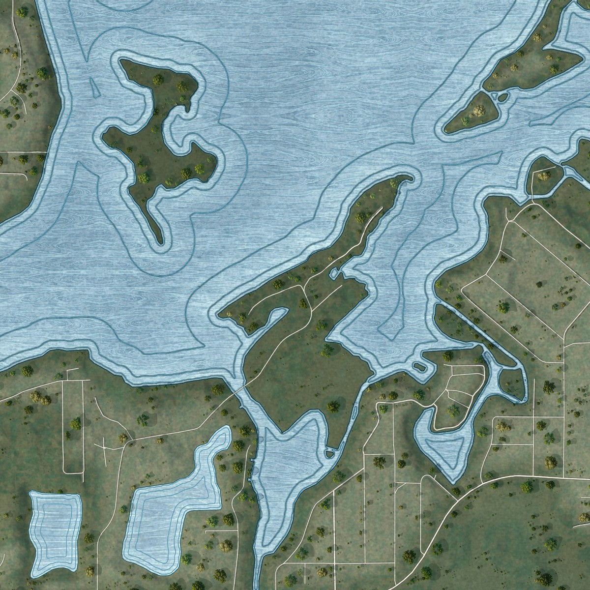 Second close-up of the map of Lakemoor, Illinois print showing more streets and buildings