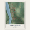 Lakewood Shores, Illinois map print, the full design