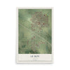 Map of Le Roy, Illinois, 12 x 18 inch unframed archival matte print
