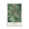 Map of Lebanon, Illinois, 12 x 18 inch unframed archival matte print
