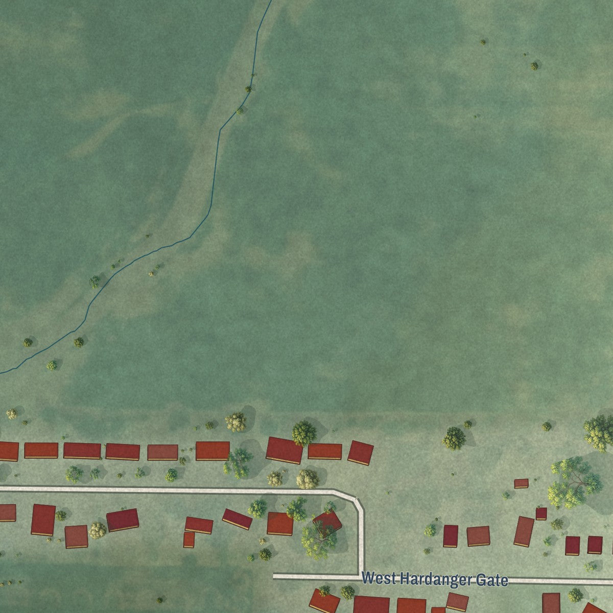 Second close-up of the map of Lee, Illinois print showing more streets and buildings