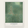 Literberry, Illinois map print, the full design