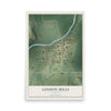 Map of London Mills, Illinois, 12 x 18 inch unframed archival matte print