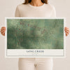 Map of Long Creek, Illinois, 12 x 18 inch unframed archival matte print