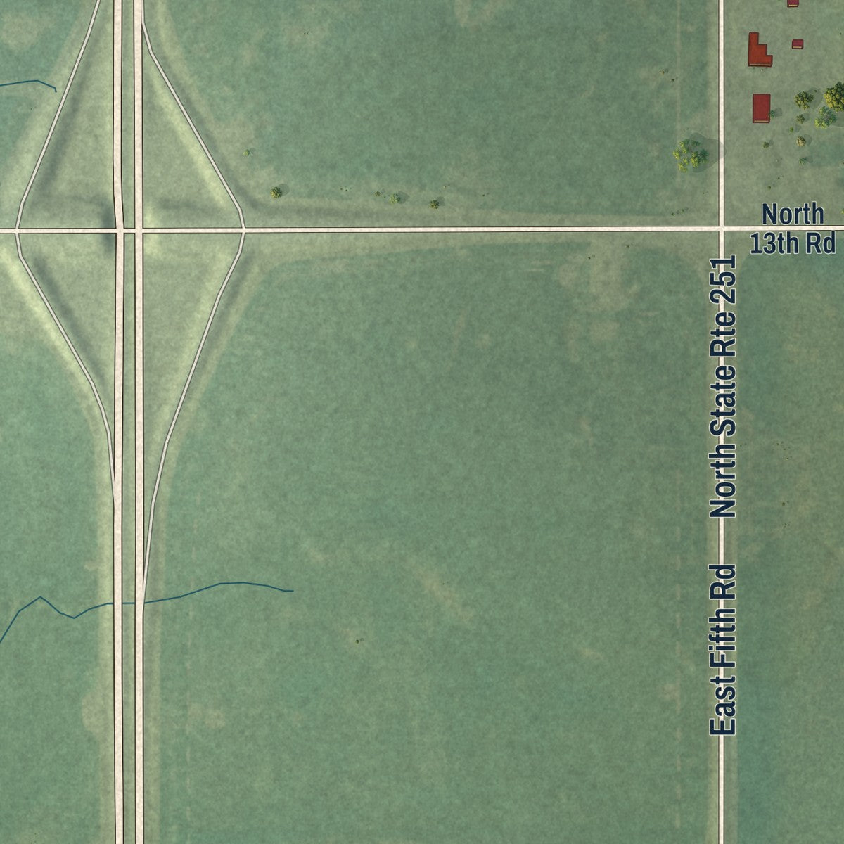 Second close-up of the map of Lostant, Illinois print showing more streets and buildings