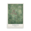 Map of Manhattan, Illinois, 12 x 18 inch unframed archival matte print