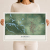 Map of Marissa, Illinois, 12 x 18 inch unframed archival matte print