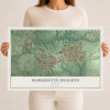 Map of Marquette Heights, Illinois, 12 x 18 inch unframed archival matte print
