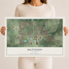 Map of Matteson, Illinois, 12 x 18 inch unframed archival matte print