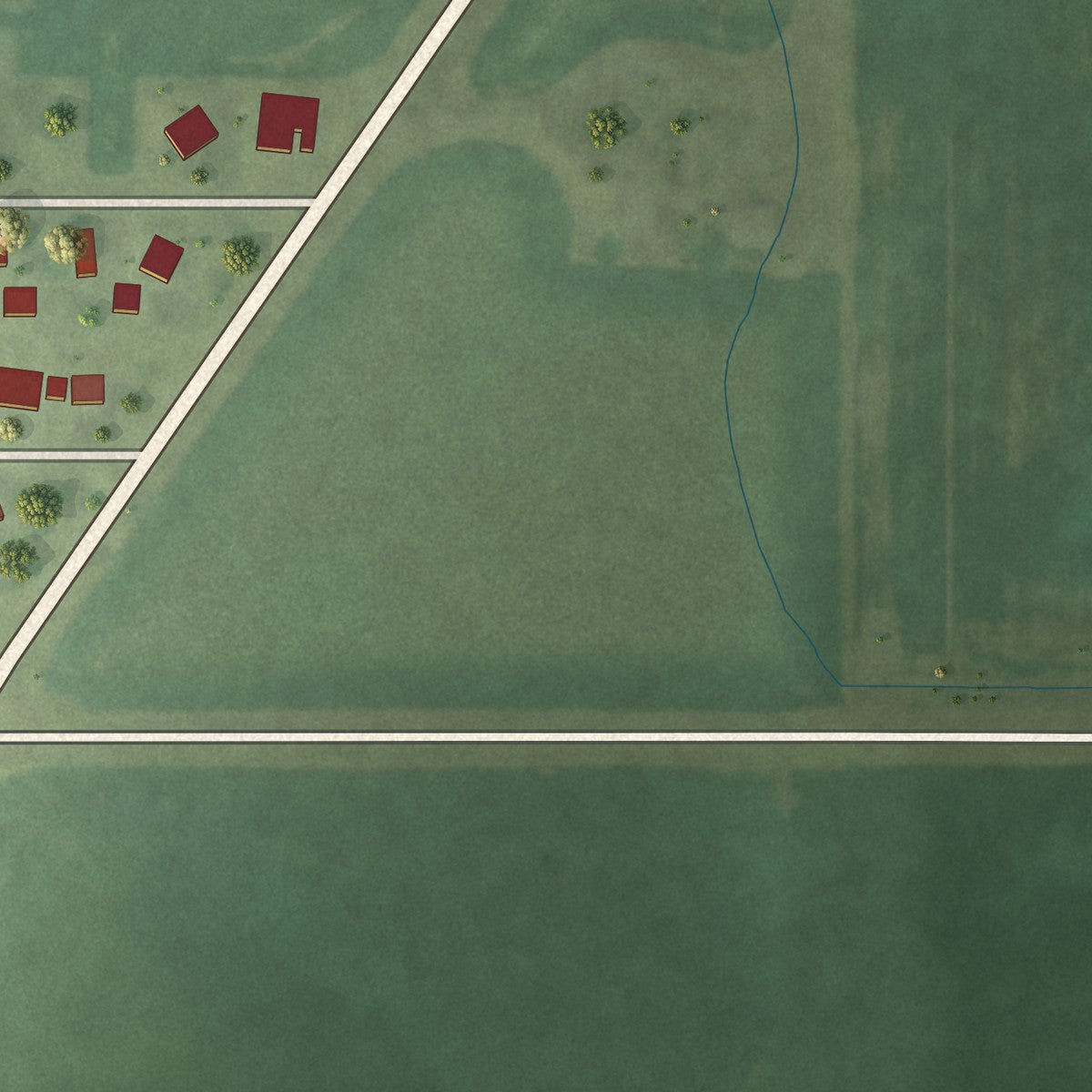 Second close-up of the map of McNabb, Illinois print showing more streets and buildings