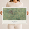 Map of Mendota, Illinois, 12 x 18 inch unframed archival matte print