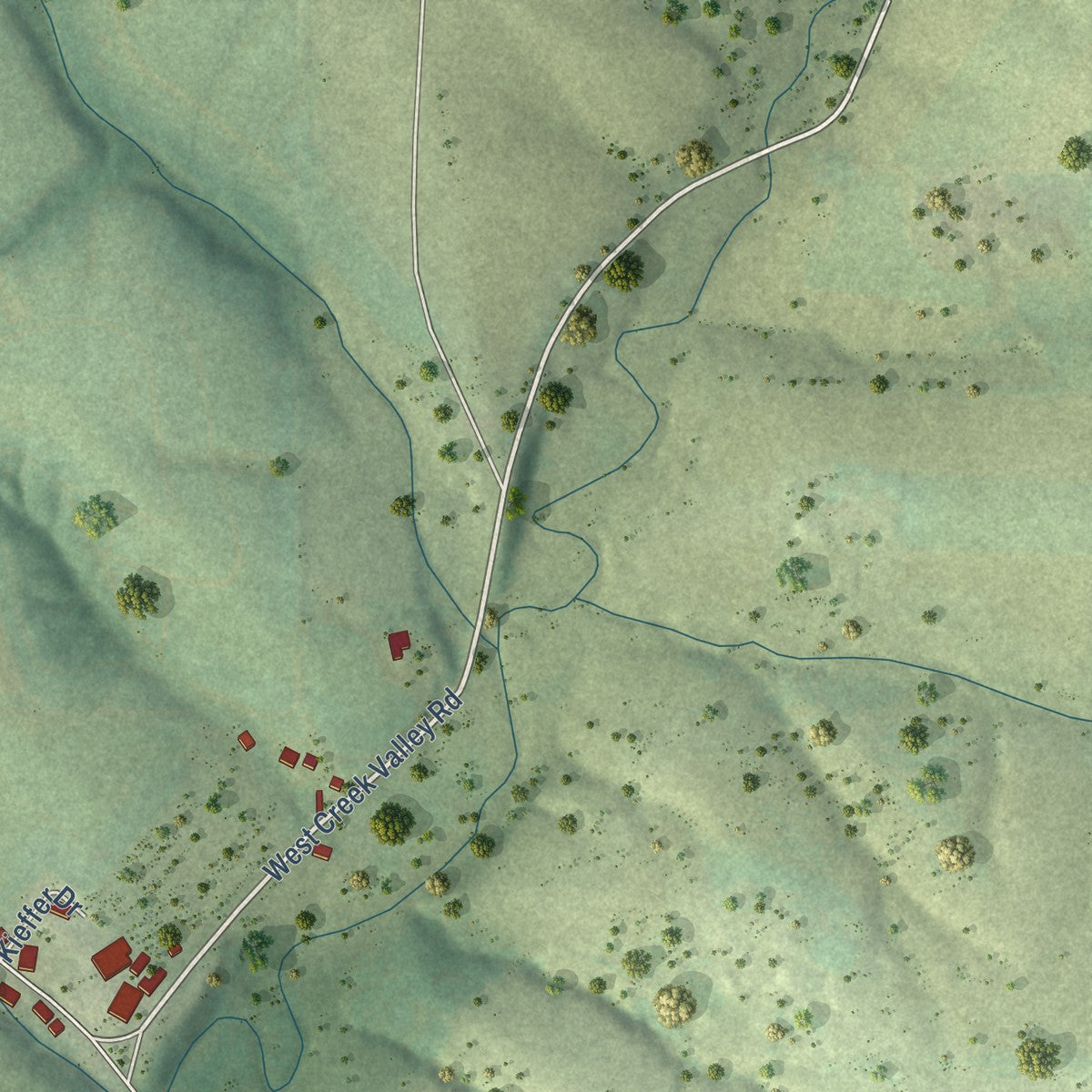 Second close-up of the map of Menominee, Illinois print showing more streets and buildings