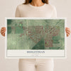 Map of Midlothian, Illinois, 12 x 18 inch unframed archival matte print