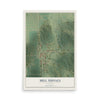 Map of Mill Shoals, Illinois, 12 x 18 inch unframed archival matte print
