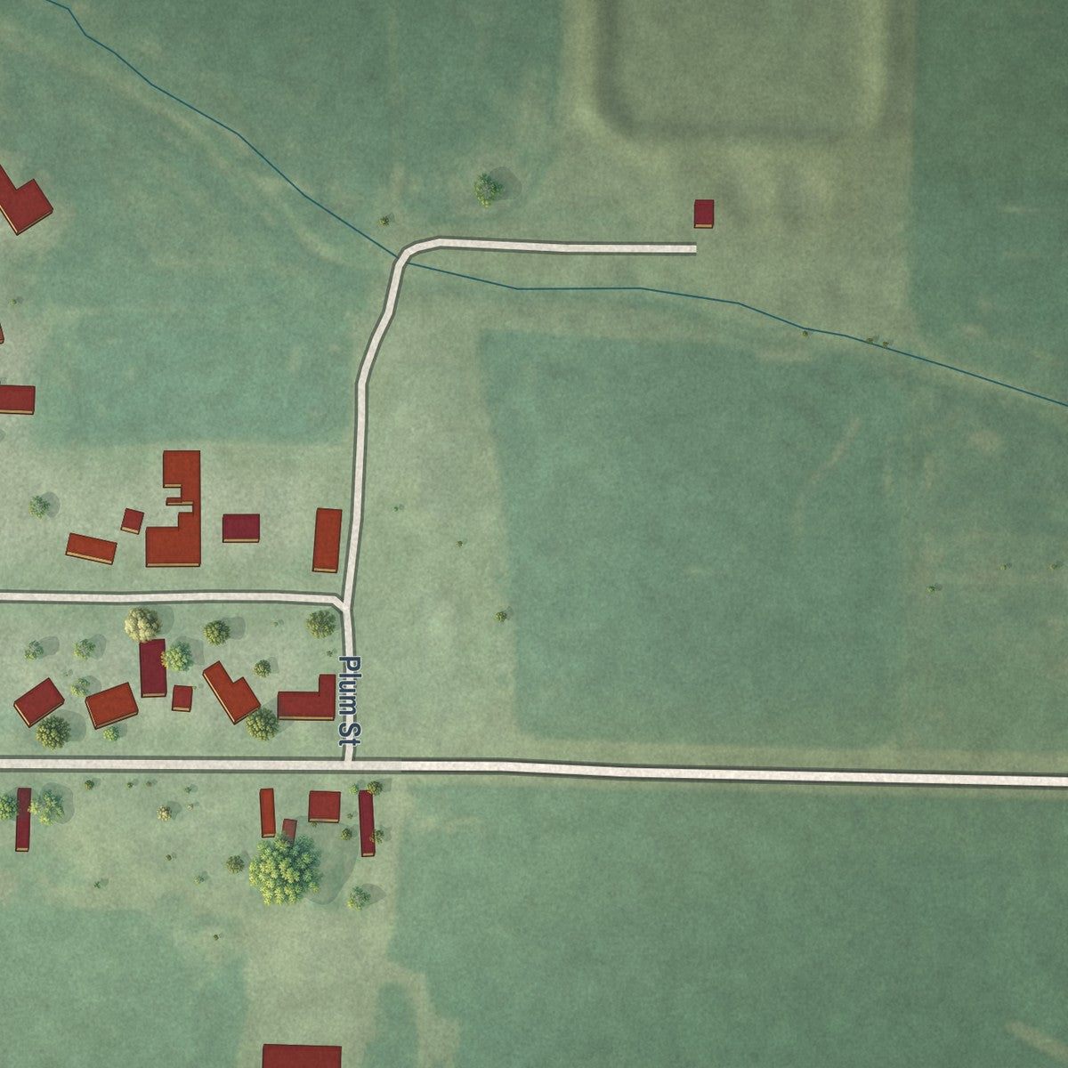 Second close-up of the map of Milton, Illinois print showing more streets and buildings