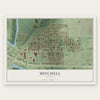 Mitchell, Illinois map print, the full design