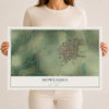 Map of Moweaqua, Illinois, 12 x 18 inch unframed archival matte print