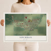 Map of New Berlin, Illinois, 12 x 18 inch unframed archival matte print
