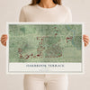 Map of Oakbrook Terrace, Illinois, 12 x 18 inch unframed archival matte print