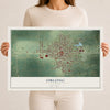 Map of Oblong, Illinois, 12 x 18 inch unframed archival matte print