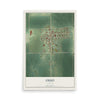 Map of Ohio, Illinois, 12 x 18 inch unframed archival matte print
