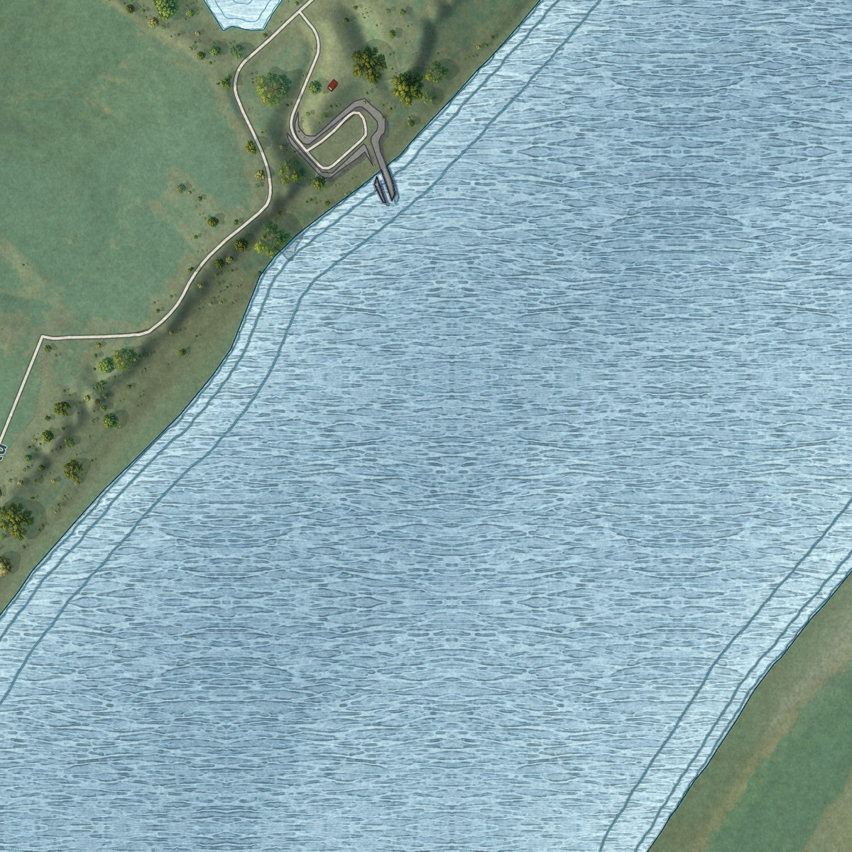 Close-up of the map of Olmsted, Illinois print showing street and building detail