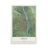 Map of Oregon, Illinois, 12 x 18 inch unframed archival matte print