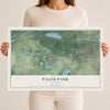 Map of Palos Park, Illinois, 12 x 18 inch unframed archival matte print